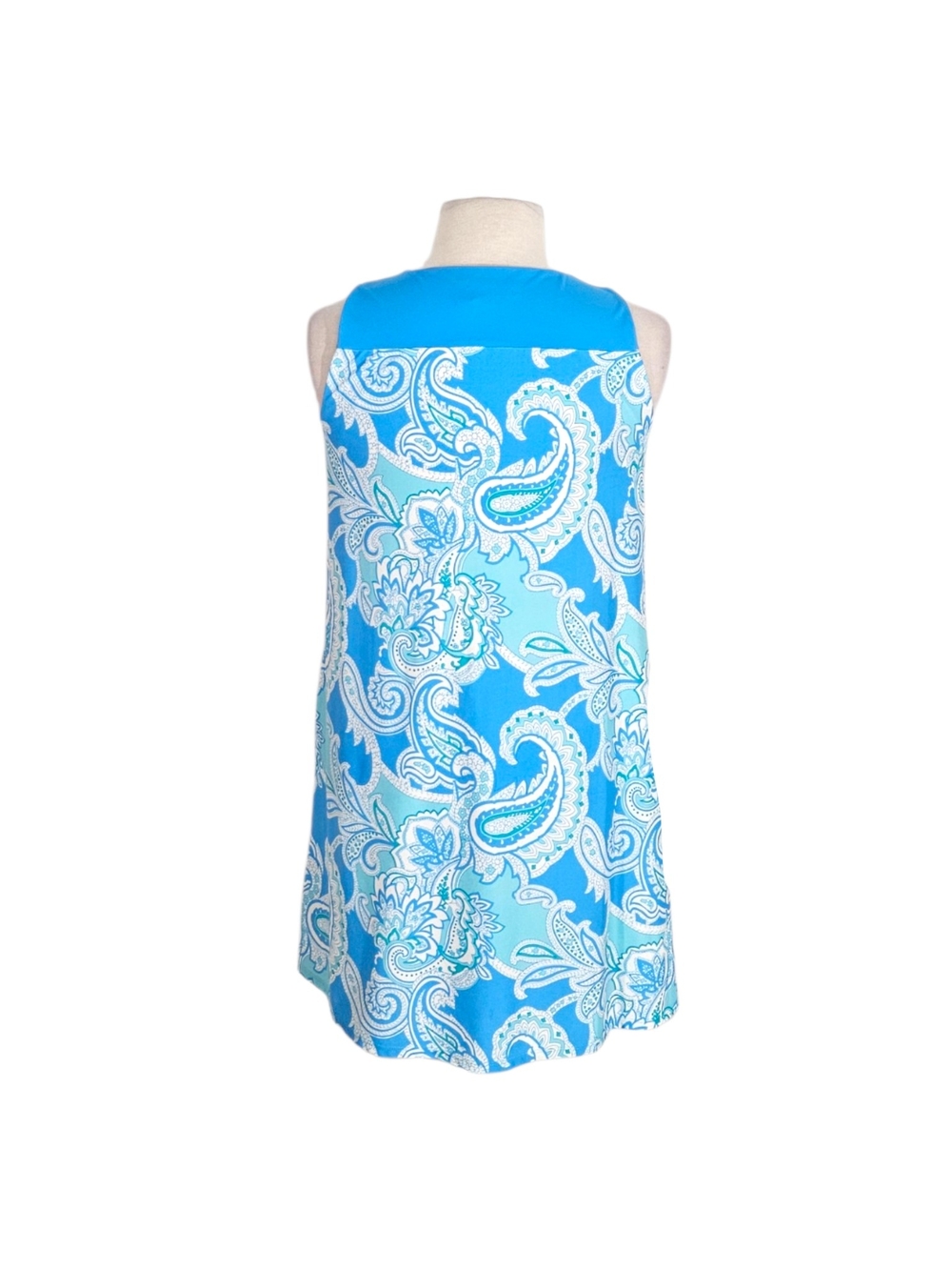 Jude Connally Blue Jaquard Print Sleeveless Shift Dress - Picture 3 of 7